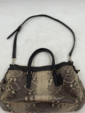 Coach Python-Print Satchel with Black Trim